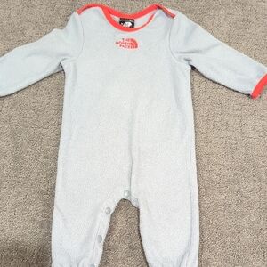 The North Face Kids One Piece in Light Gray and Coral